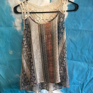 Vertical stripped tank top with razor back